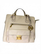 Michael Kors Sutton Medium Satchel Cream Leather Handbag - Image 1