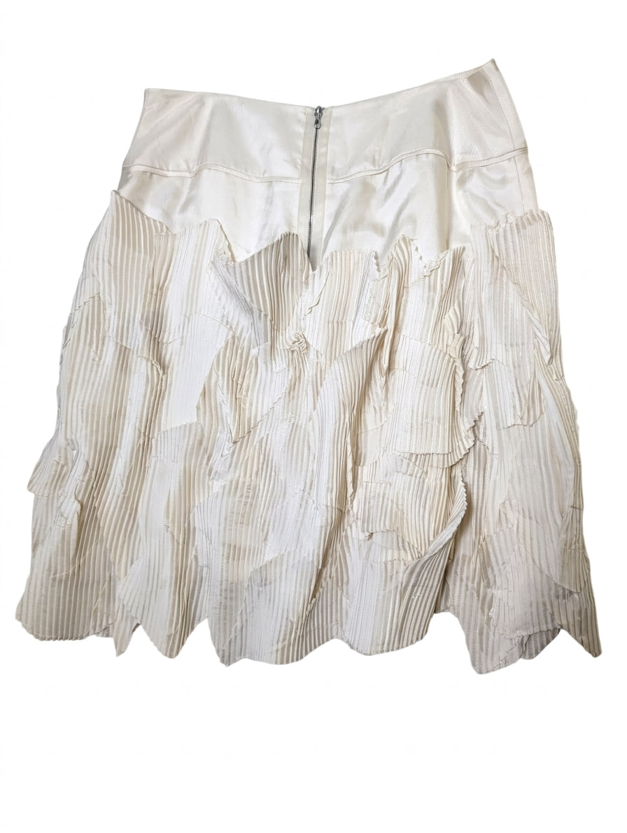 Lisa Ho Cream Pleated Ruffle Skirt - Women's AUS 10 - Image 1