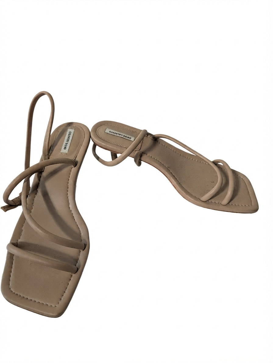 Country Road Strappy Kitten Heel Sandals Nude EU 42 - Image 1