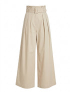 Anna Quan Emmett Wide-Leg Trousers Beige Size 8 - Image 1