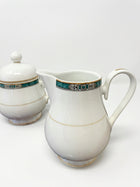 Noritake Legendary Creamer and Sugar Bowl Set Green 4139 - Image 1