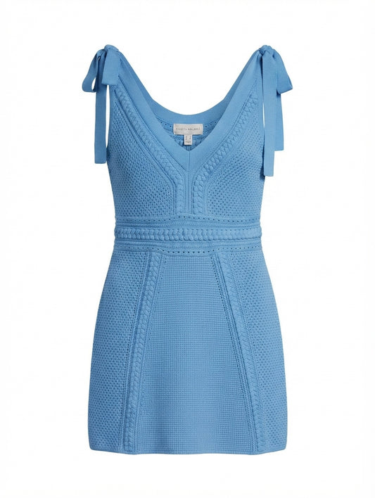 Rebecca Vallance Knit Mini Dress Blue AU 8 - Image 1