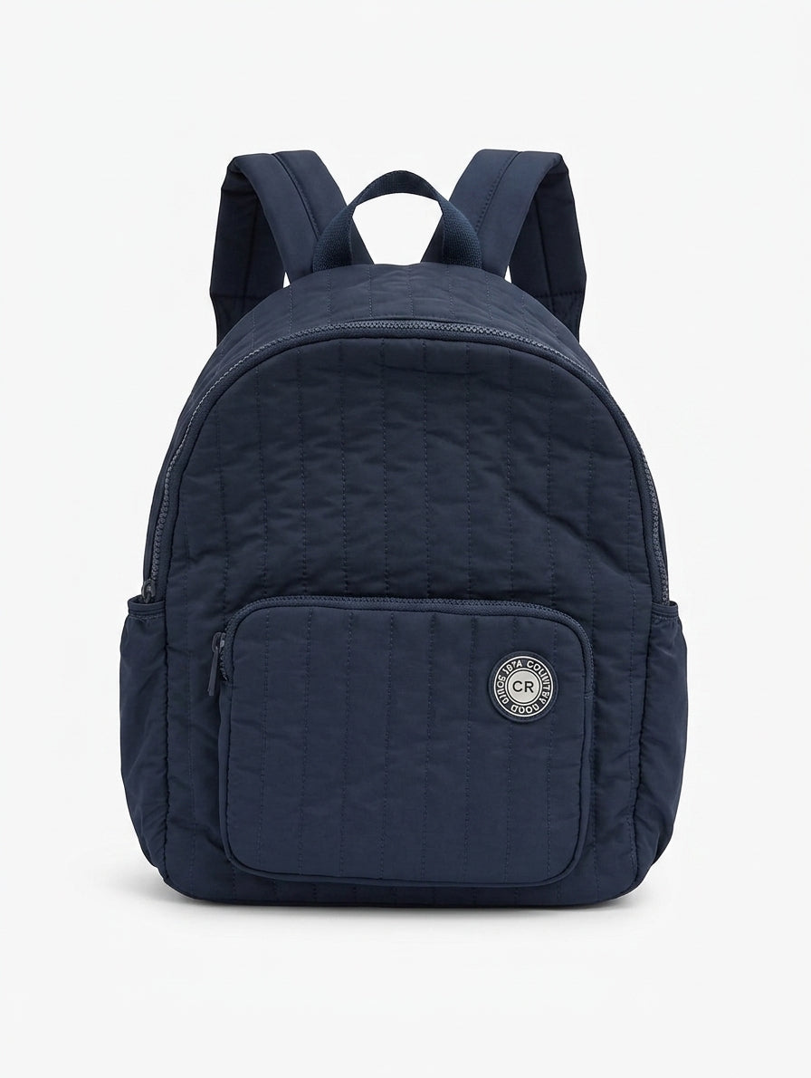 Country Road Quilted Nylon Backpack Navy - Image 1