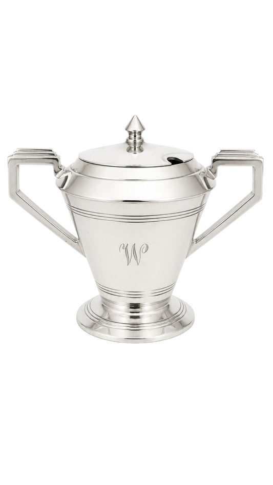 Vintage Art Deco Silver Plated Sugar Bowl With Lid - Image 1
