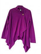 Bobeau Women's Asymmetrical Button-Front Cardigan Purple Size M - Image 1