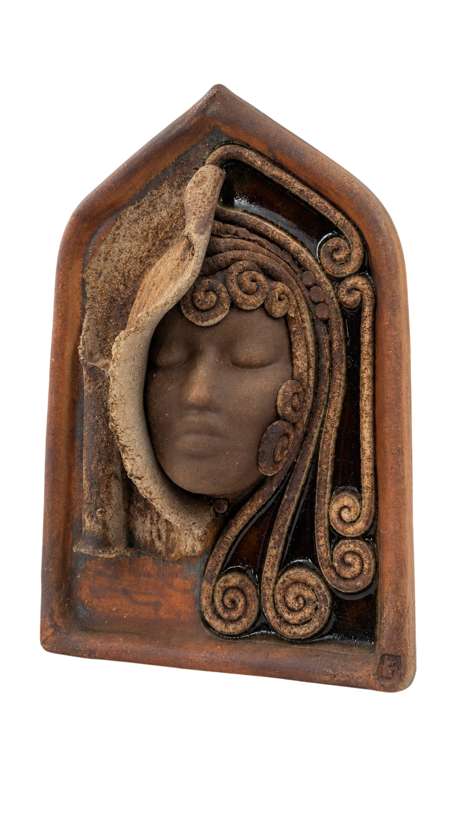 Zenkali Ceramics Wall Plaque Sculpture Mask Face Pottery Australian Studio - Image 1