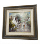 Autumn Showers Framed Oil Painting European Street Scene - Image 1