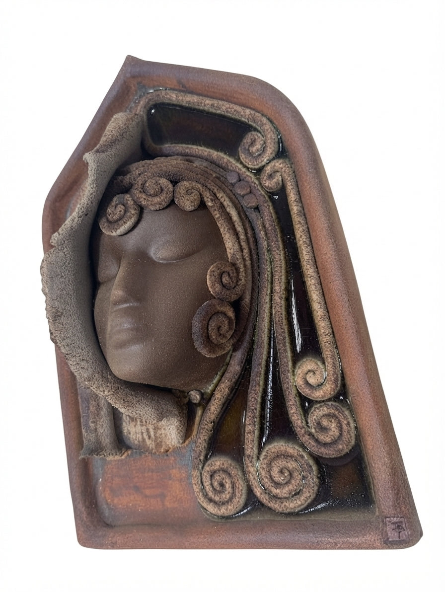 Australia Wall Plaque Woman's Face Sculpture Mid-Century Modern - Image 1
