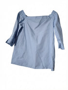 Ottod'Ame Off-The-Shoulder Poplin Blouse Light Blue IT 42 - Image 1