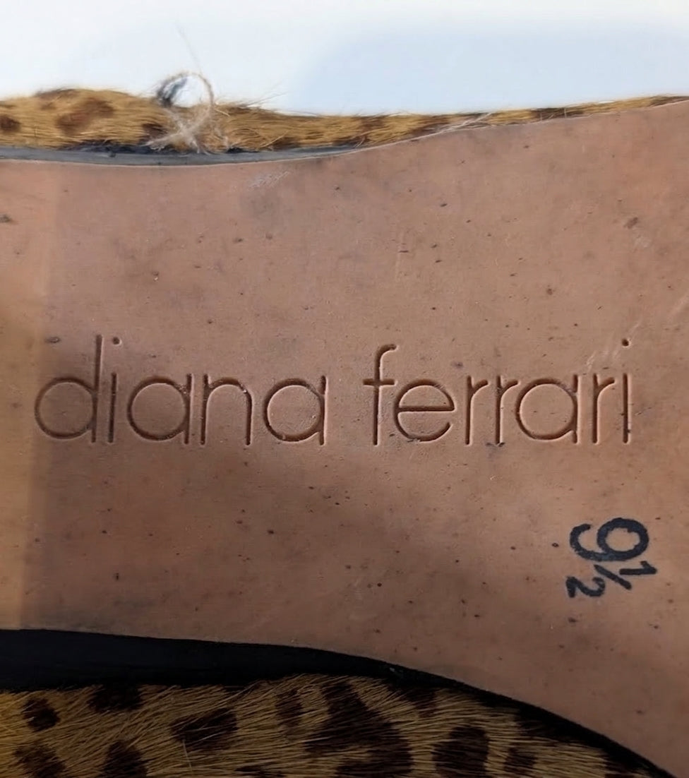 Diana Ferrari Leopard Print Calf Hair Kitten Heel Ankle Boots - Size 9.5 - Image 2