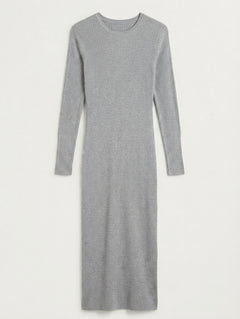 Seed Heritage Ribbed Knit Long Sleeve Midi Dress Grey XL - Image 1