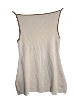 Elka Collective Ribbed Knit Tank Top Cream & Brown Size 10 - Image 1
