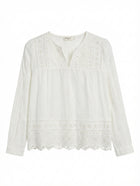 Indi & Cold Eyelet Lace Long Sleeve Blouse White XS - Image 1