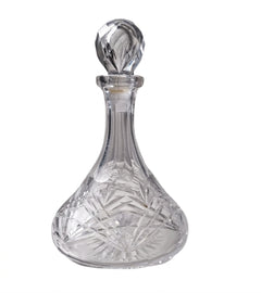 Vintage Cut Crystal Glass Decanter - Hobstar & Pinwheel Pattern - Image 1