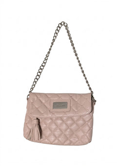 Alannah Hill Quilted Crossbody Bag - Blush Pink with Chain Strap - Image 1