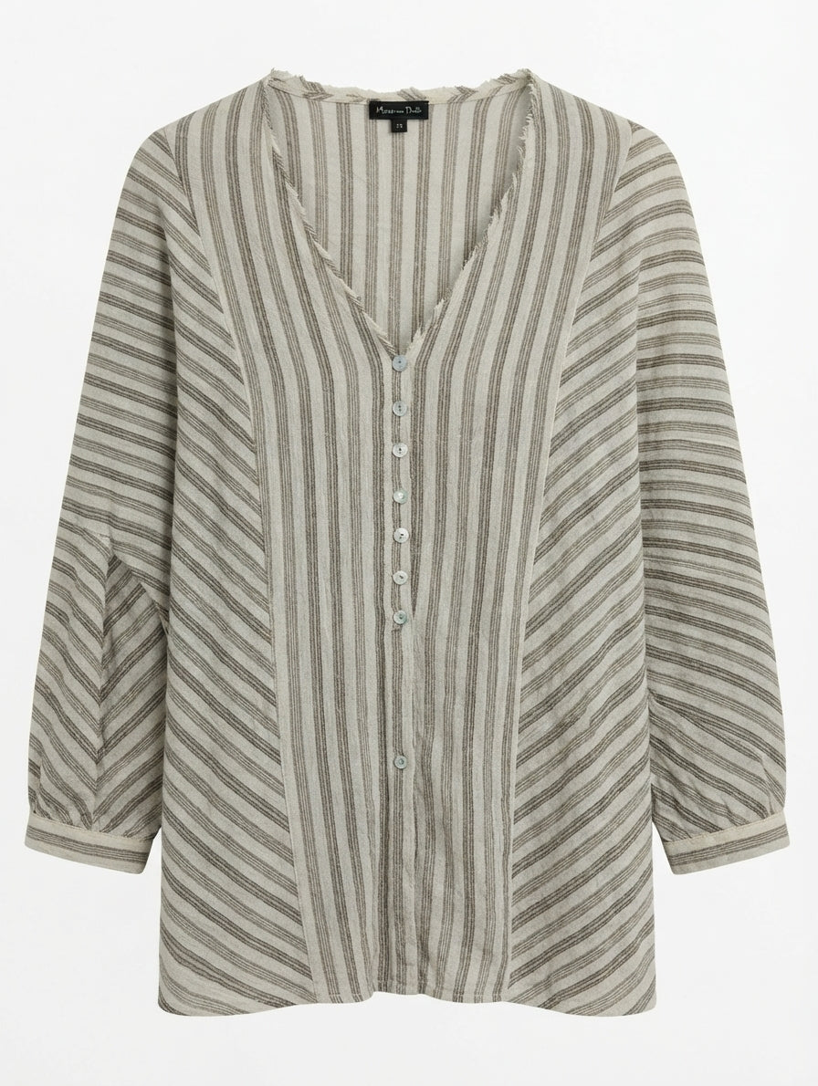 Massimo Dutti Striped Button-Down Blouse Women's XS - Image 1