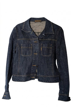 Workshop Denim Jacket - Classic Dark Blue Jean Jacket Size S - Image 1