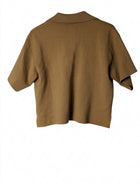 H&M Silk Blend Knit Polo Shirt Tan Women's XS - Image 2