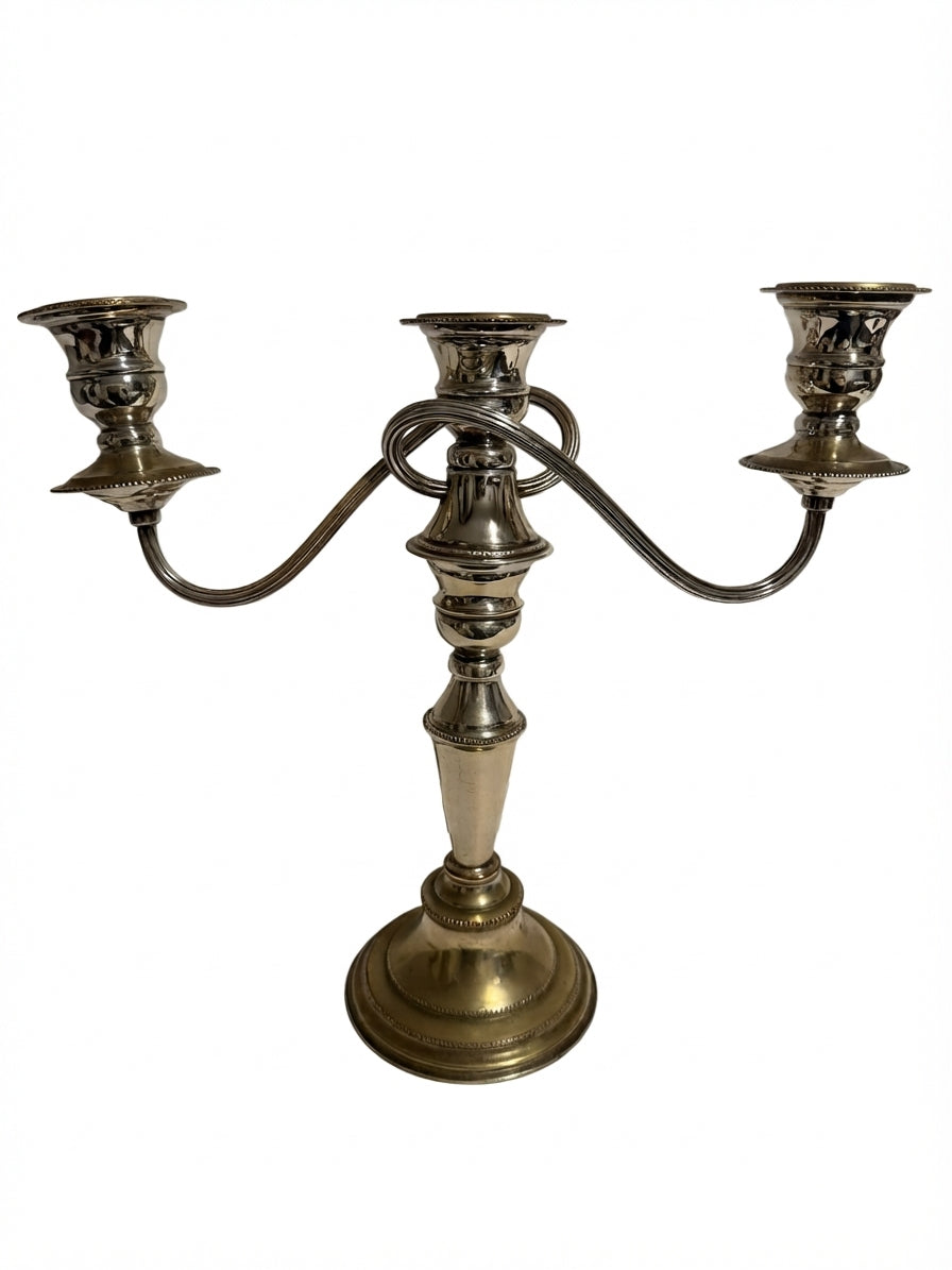 Vintage 3-Light Candelabra Silver Plated on Copper - Image 1