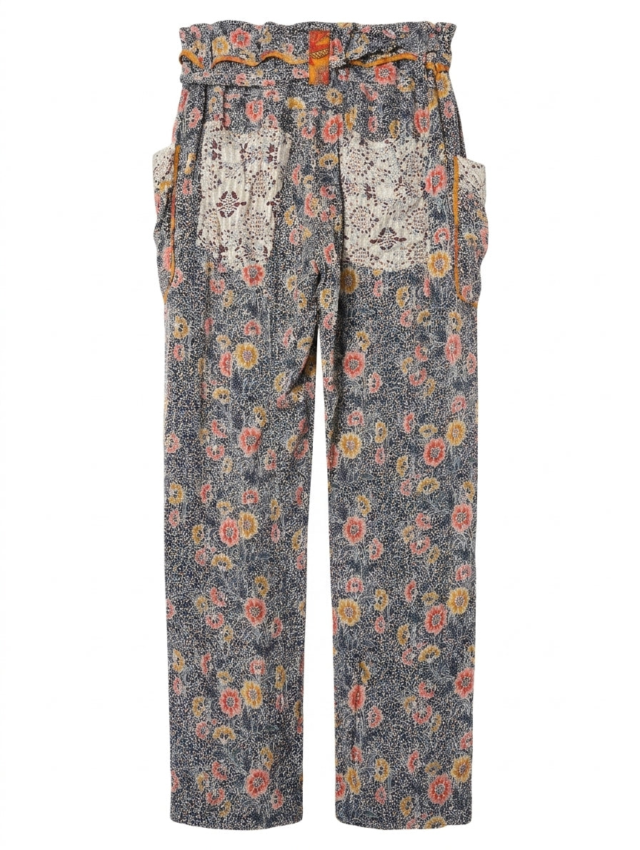 Isabel Marant Floral Silk Paperbag Waist Pants - Size 38 - Image 1