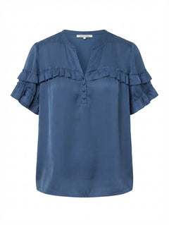 Gerard Darel Ruffle Blouse Blue EU 36 - Image 1