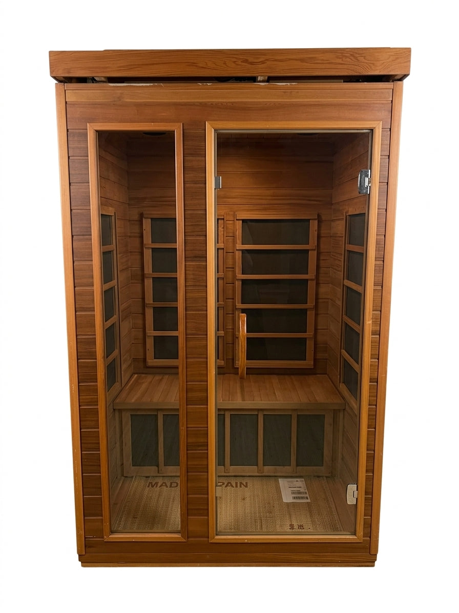 Home Wellness 2-Person Far Infrared Sauna Brown - Image 1