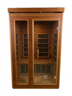Home Wellness 2-Person Far Infrared Sauna Brown - Image 1