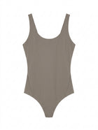 Nimble Activewear Scoop Neck Bodysuit Taupe Size M - Image 1