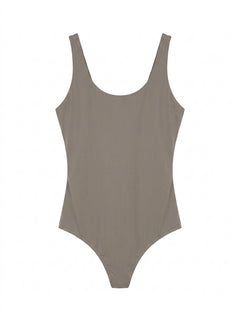 Nimble Activewear Scoop Neck Bodysuit Taupe Size M - Image 1