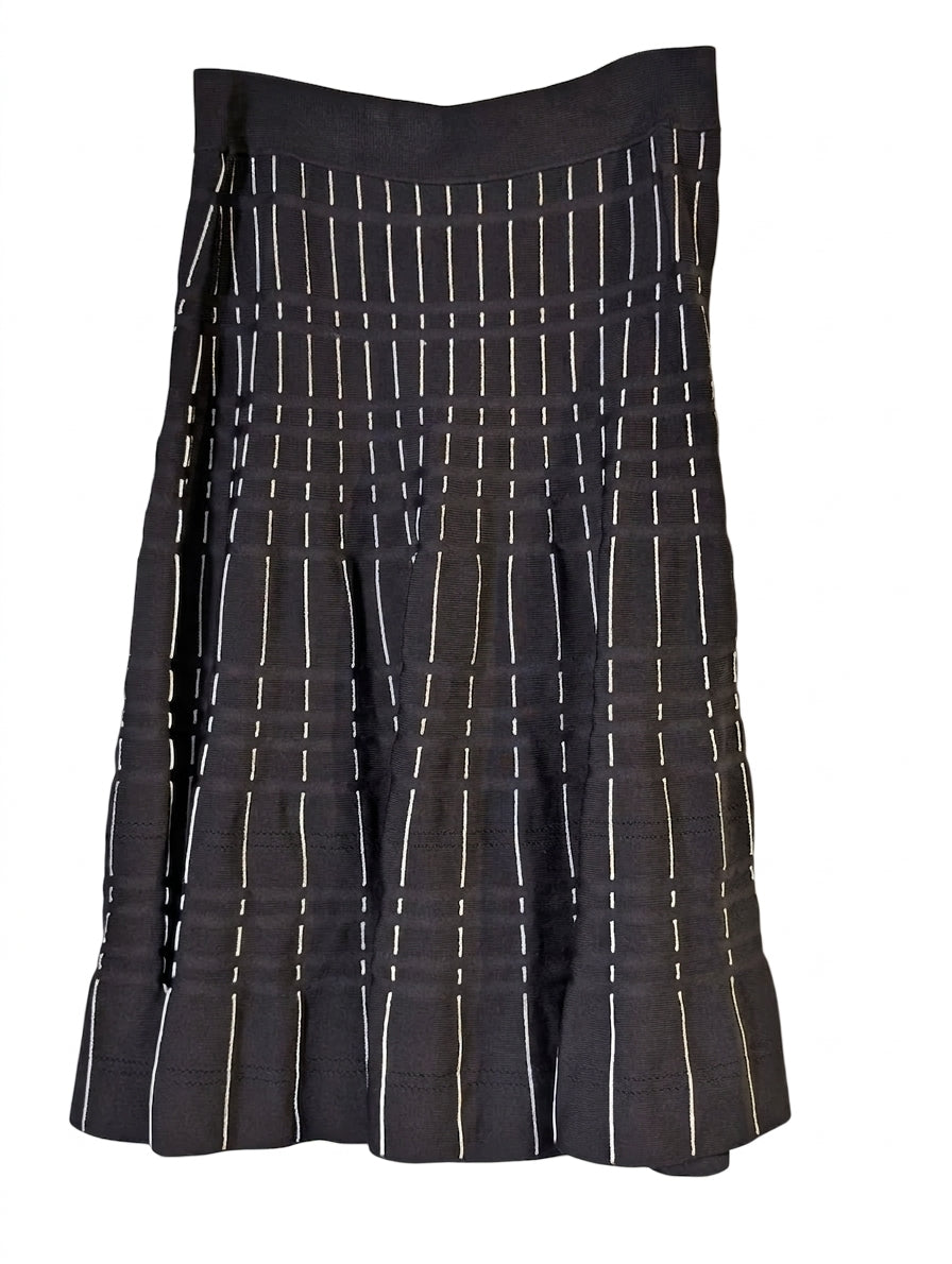 SABA Women's Vertical Stripe Knit Skirt Black and White Size M - Image 1
