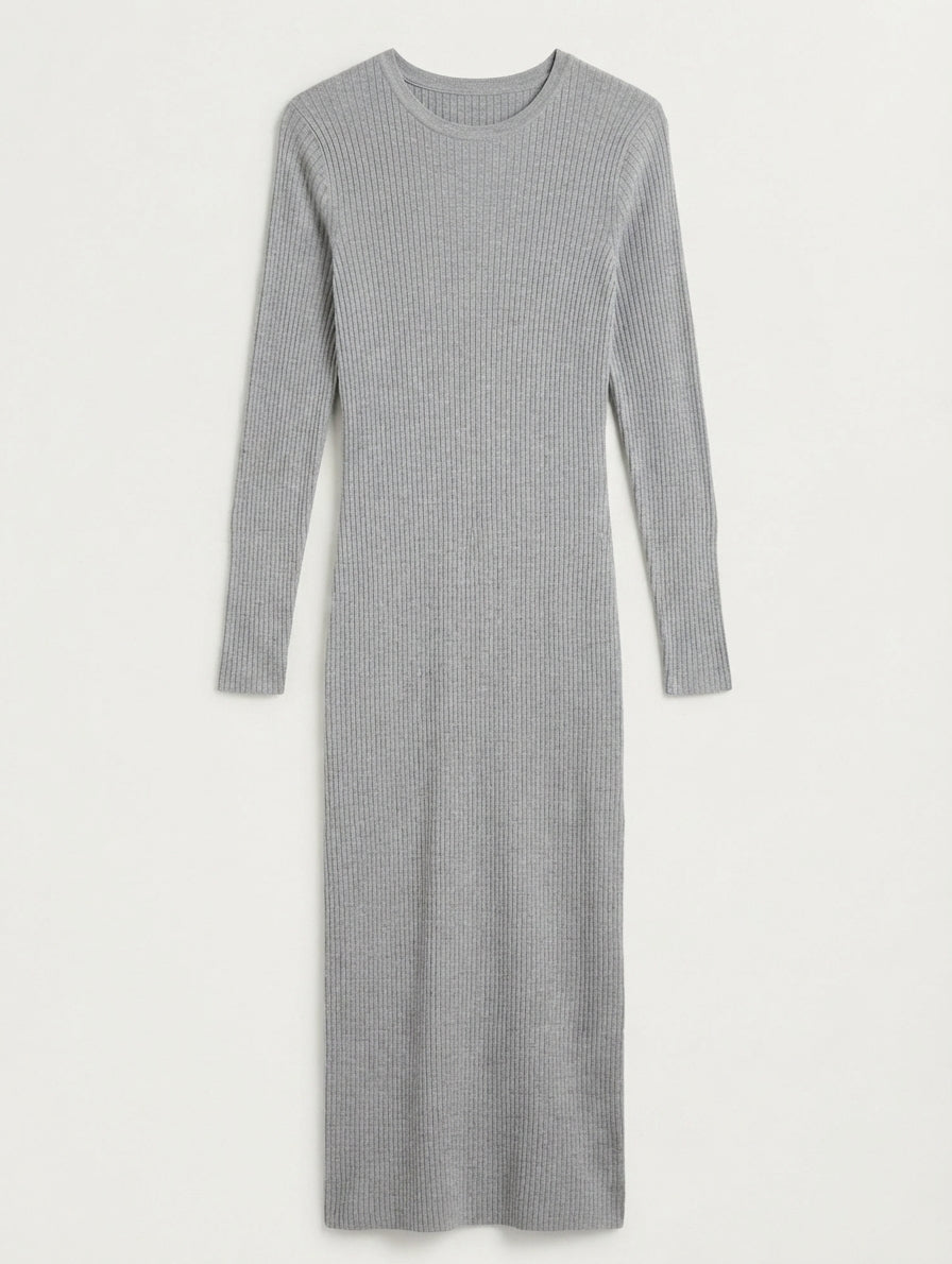Seed Heritage Ribbed Knit Long Sleeve Midi Dress Grey XL - Image 1