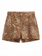 Scotch & Soda Linen Zebra Print Shorts Brown Size S - Image 1
