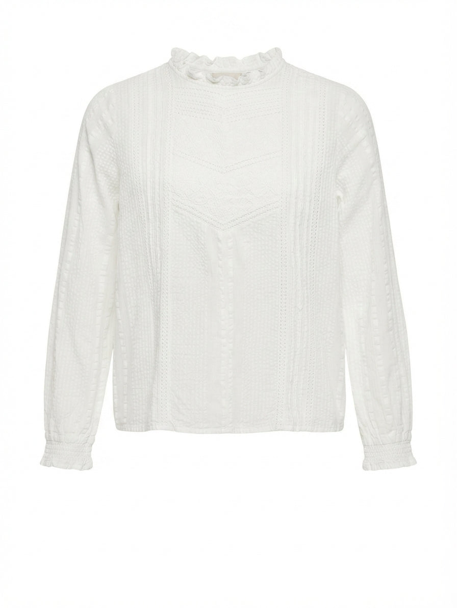 Indi & Cold Victorian-Style Lace Trim Blouse White Size S - Image 1