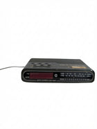 Vintage 2-Band AM/FM Electronic Clock Radio Black - Image 1