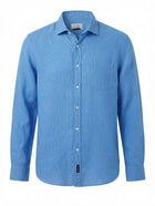 Gazman Men's Long Sleeve Button Down Shirt Blue Linen Medium - Image 1
