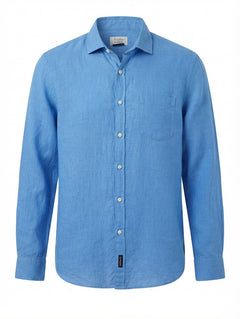 Gazman Men's Long Sleeve Button Down Shirt Blue Linen Medium - Image 1