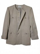 Loverich Collarless Blazer Beige Gold Button Detail Size 11 - Image 1