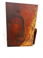 Buddha Face Metal Wall Art Panel Bronze Gold 87 x 132 cm - Image 1