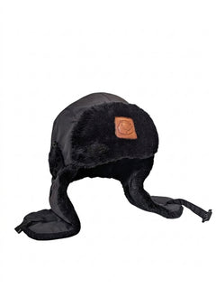 Penfield Trapper Hat - Black Faux Fur Lined Winter Cap L/XL - Image 1