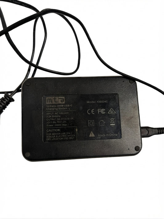 MTA 10-Port 200W USB-C Charging Station Black - Image 1