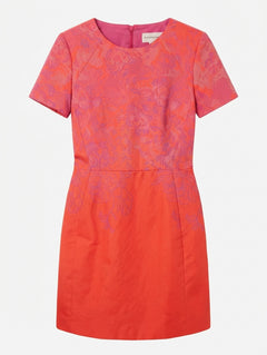 Ginger & Smart Floral Jacquard Shift Dress Pink & Orange AU 12 - Image 1