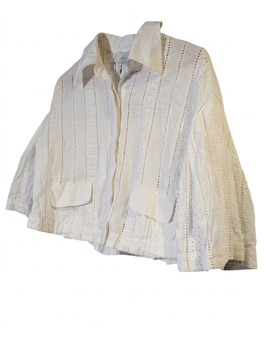 Joslin Studio Broderie Anglaise Button-Down Shirt White Women's AU 6