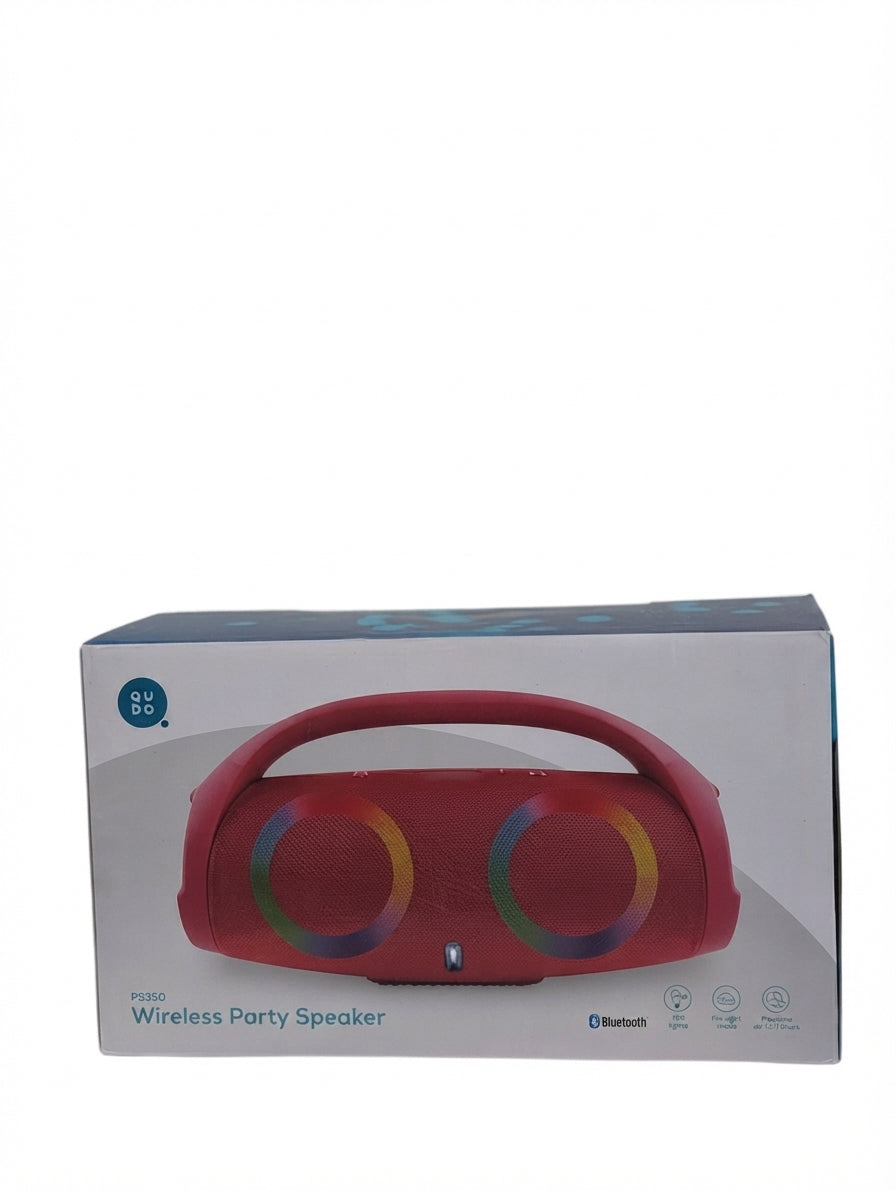 Qudo PS350 Wireless Party Speaker Bluetooth with LED Lights Red - Image 1