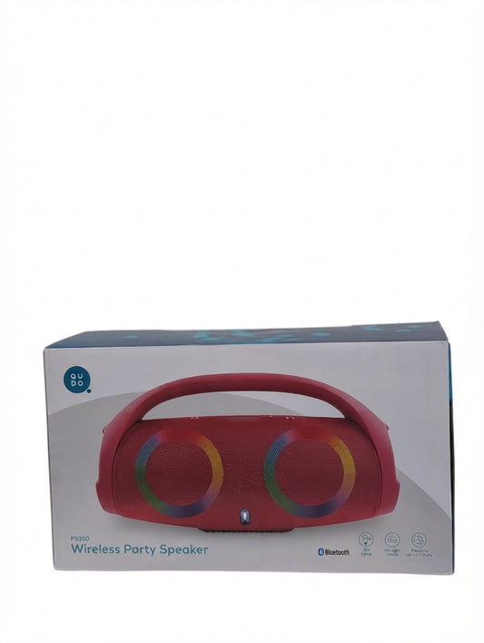 Qudo PS350 Wireless Party Speaker Bluetooth with LED Lights Red - Image 1
