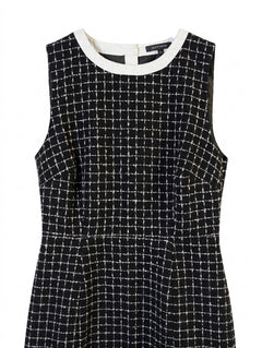 Portmans Sleeveless Tweed Check Dress Black and White Size 10 - Image 1