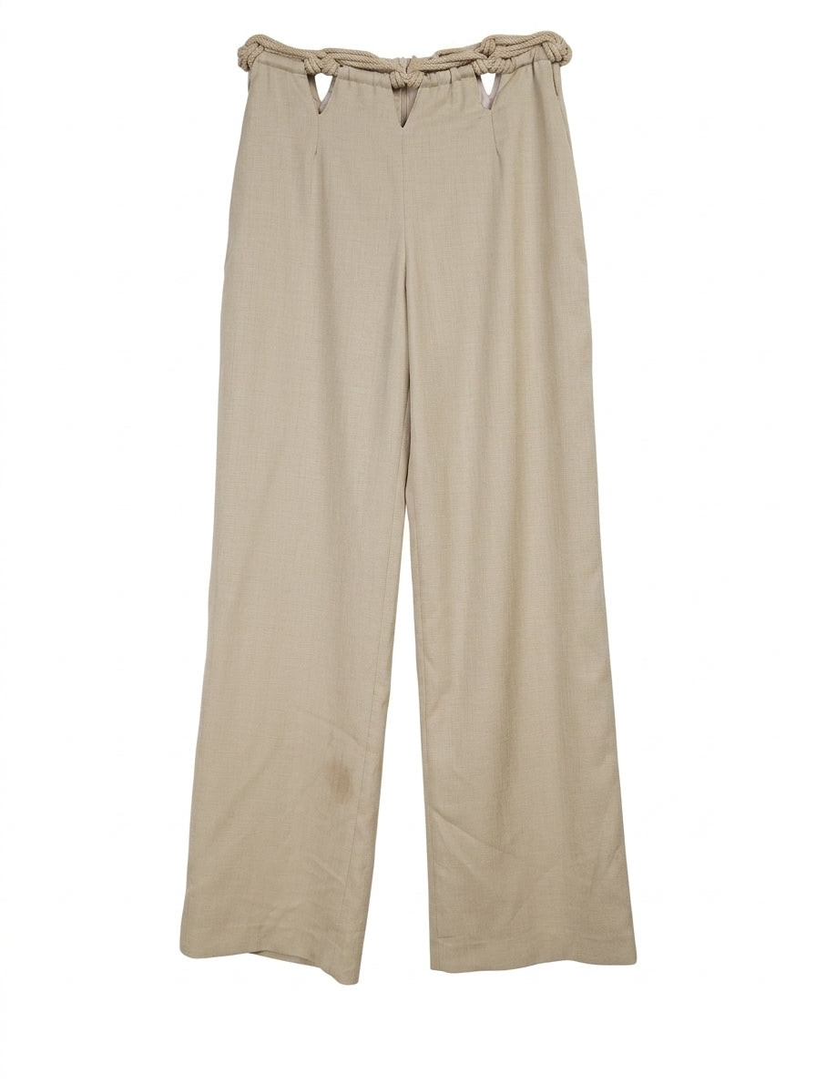Dion Lee Rope-Detail Trousers Beige Women's Size XS - Image 1