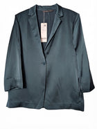 Goelia Satin Blazer Teal Women's Size XL - Image 1