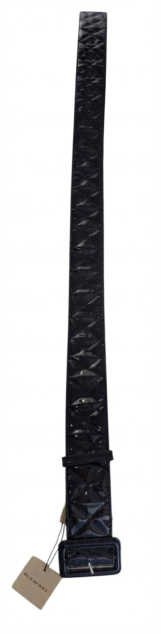 Burberry Quilted Patent Leather Belt Black Size S - Image 1