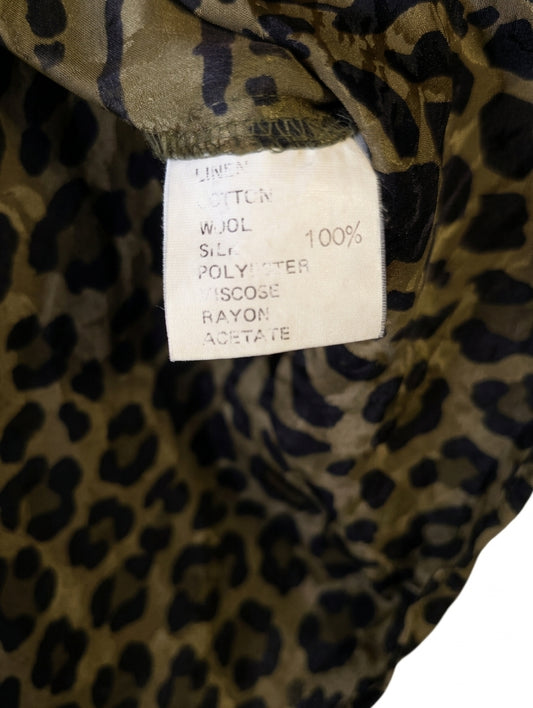 JMT Exclusively Designed Silk Shirt Leopard Print Size 34 - Image 1