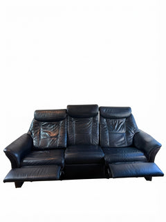 Narvik 3-Seater Electric Reclining Sofa Black - Image 1